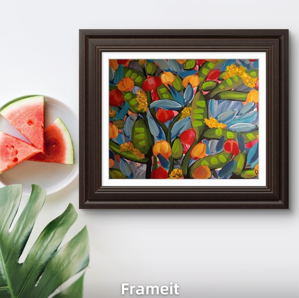 Original By Rachael Potter Colorful Abstract Floral Canvas Art